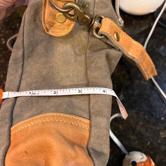 Myra Bag Seeds of Love Genuine Hair-On Cowhide Leather Canvas Crossbody Bag - Picture 4 of 7